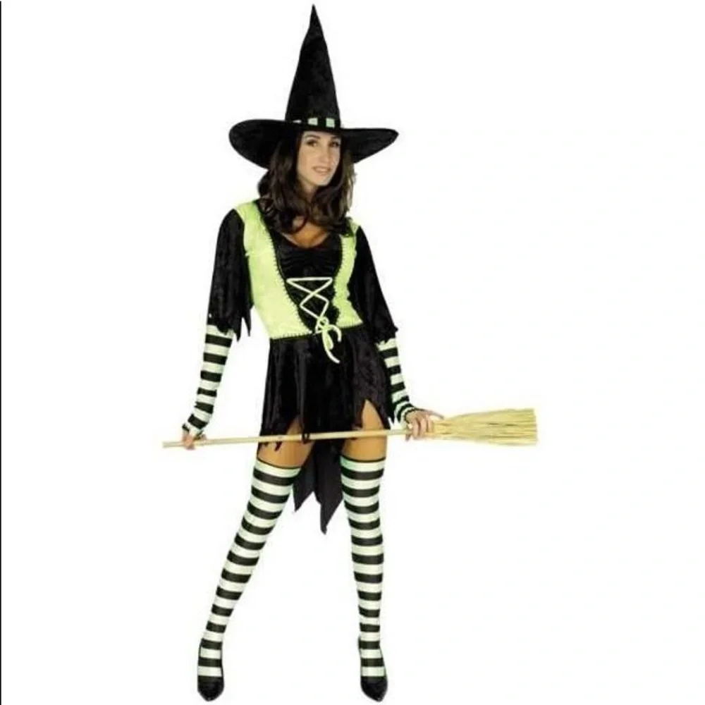 🎃Halloween Stockings~RARE VINTAGE Costume Accents NEON STRIPES 👻FALL FLARE